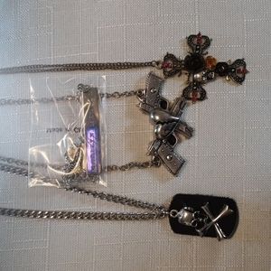 Set of 4 goth necklace bundle